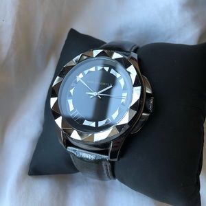 karl lagerfeld studded spiked black unisex watch